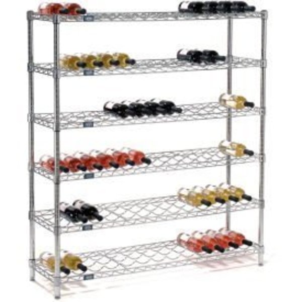 Global Equipment Nexel    Wine Bottle Rack - 78 Bottle 48"W x 14"D x 54"H, Chrome 797147